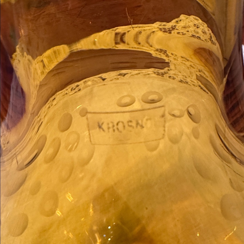 Vintage Krosno Poland Morocco vase w/distinctive air bubble or bullseye pattern - Picture 2 of 10